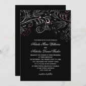 Blumenmuster Schwarzer Tulip - Einladung zur Hochz (Vorne/Hinten)
