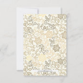 Blumenmuster Sepia - 3x5 Kinderdusche Einladung (Rückseite)