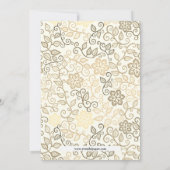 Blumenmuster Sepia - Einladung zur Kinderdusche (Rückseite)