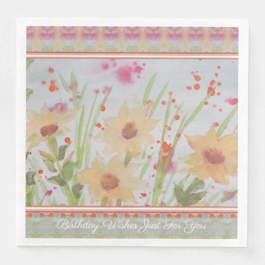Blumenmuster Serviette (Vorderseite)