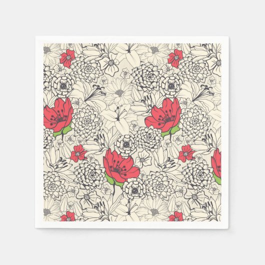 Blumenmuster Serviette (Vorderseite)