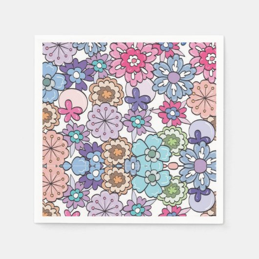 Blumenmuster Serviette (Vorderseite)