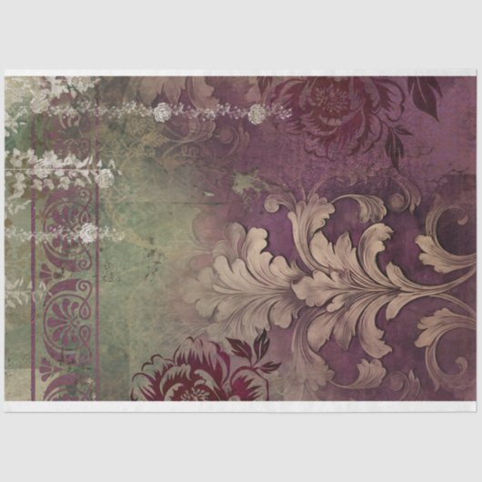Blumenmuster-Shabby Chic-Textur gemustert Seidenpapier (Vorderseite)