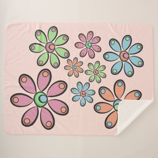 Blumenmuster Sherpa Blanket Sherpadecke (Vorderseite (Horizontal))