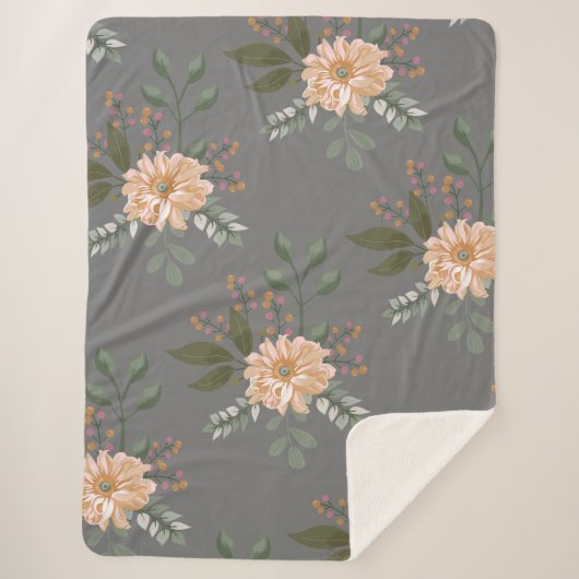 Blumenmuster Sherpa Blanket Sherpadecke (Vorderseite)
