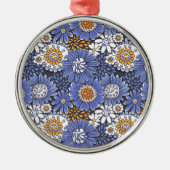Blumenmuster Silbernes Ornament (Vorne)
