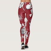Blumenmuster Silhouette, buntes botanisches Muster Leggings (Rückseite)