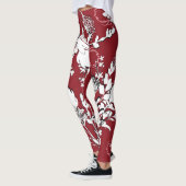 Blumenmuster Silhouette, buntes botanisches Muster Leggings (Links)