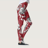 Blumenmuster Silhouette, buntes botanisches Muster Leggings (Rechts)