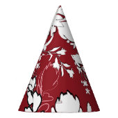 Blumenmuster Silhouette, buntes botanisches Muster Partyhütchen (Links)