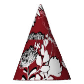 Blumenmuster Silhouette, buntes botanisches Muster Partyhütchen (Rechts)