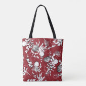 Blumenmuster Silhouette, buntes botanisches Muster Tasche (Rückseite)