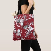 Blumenmuster Silhouette, buntes botanisches Muster Tasche (Von Nahem)