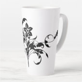 Blumenmuster-Silhouette-Design Milchtasse (Rechte Ecke)