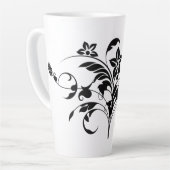 Blumenmuster-Silhouette-Design Milchtasse (Linke Ecke)