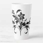 Blumenmuster-Silhouette-Design Milchtasse (Vorderseite)
