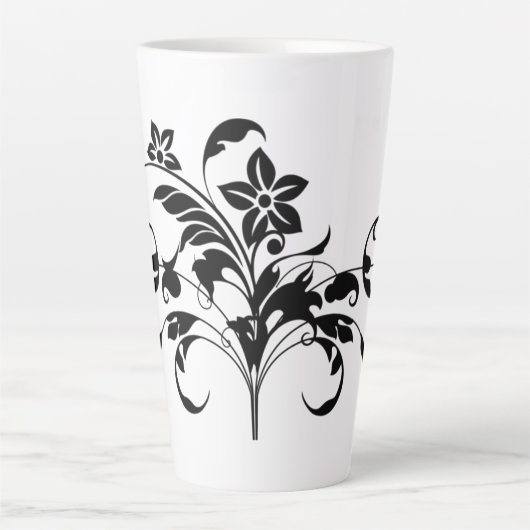 Blumenmuster-Silhouette-Design Milchtasse (Vorderseite)