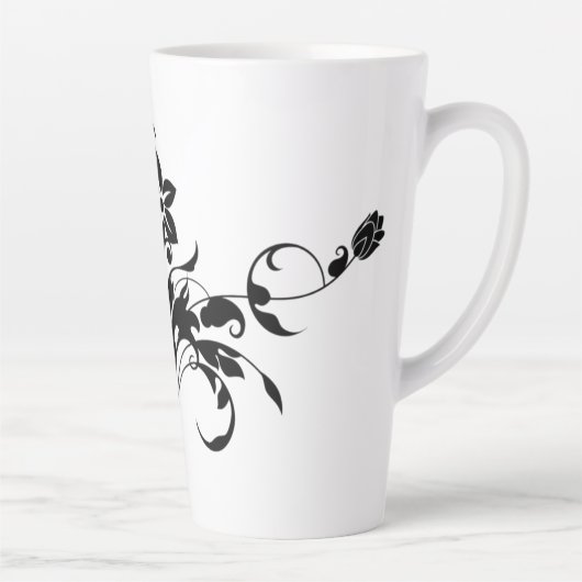 Blumenmuster-Silhouette-Design Milchtasse (Rechts)