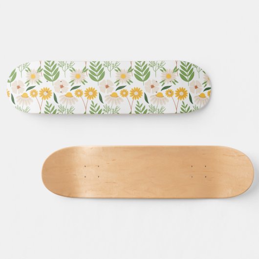 Blumenmuster Skateboard (Horizontal)