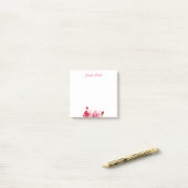 Blumenmuster-Skript für Rote Rosen in Aquarellfarb Post-it Klebezettel (Auf Schreibtisch)