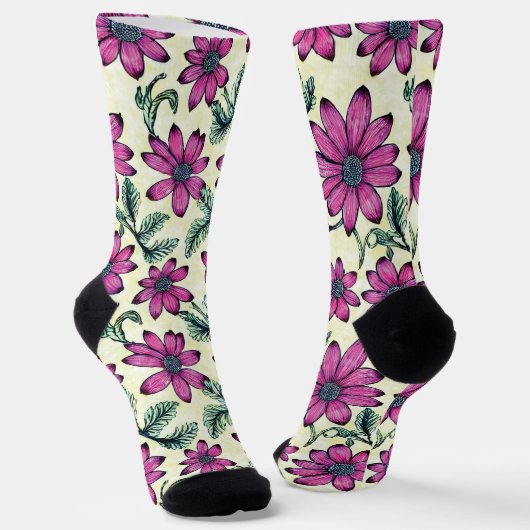 Blumenmuster Socken (Gewinkelt)