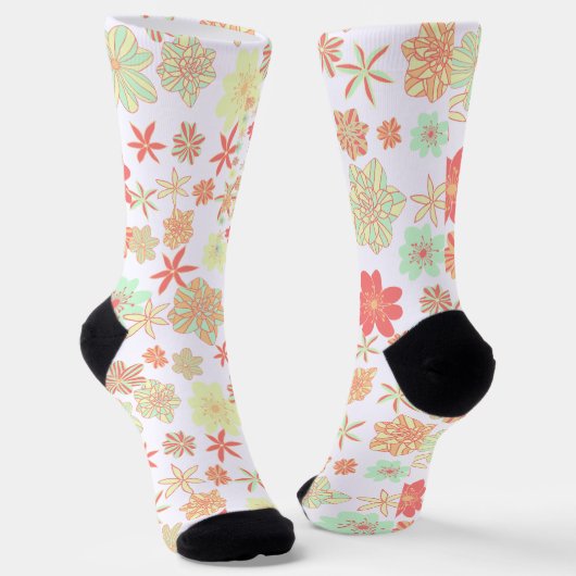 Blumenmuster Socken (Gewinkelt)