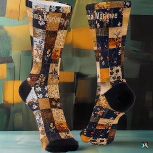 Blumenmuster-Socken - Maßgeschneiderte Golden and Socken
