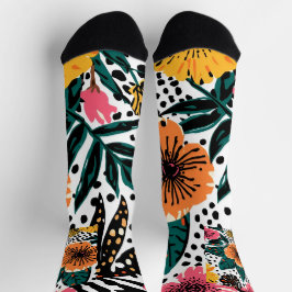 Blumenmuster-Socken Socken