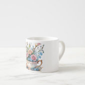 Blumenmuster - Soft Watercolor Boho Art Espressotasse (Vorderseite Rechts)
