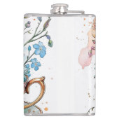 Blumenmuster - Soft Watercolor Boho Art Flachmann (Rückseite)