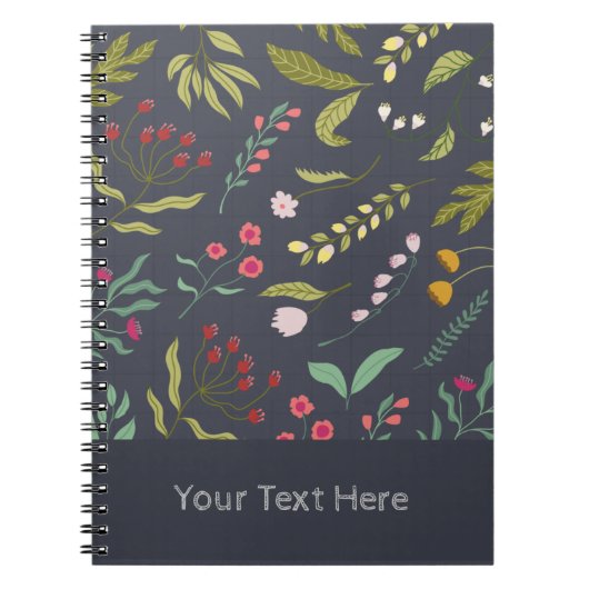 Blumenmuster Spiral Notebook Cover Notizblock (Vorderseite)