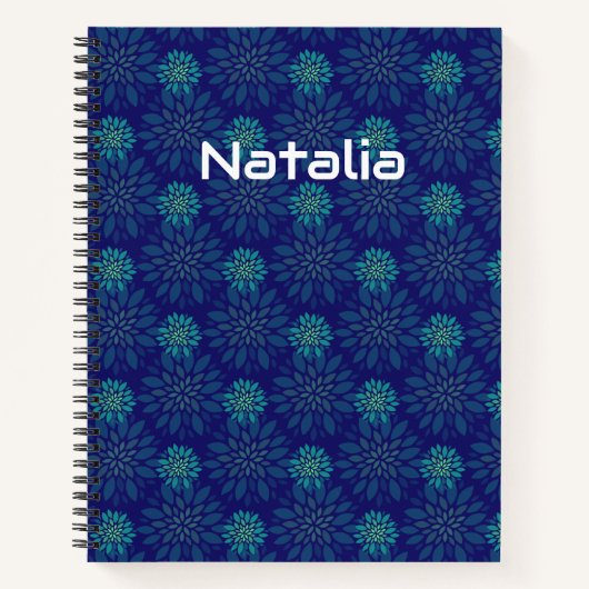 Blumenmuster Spiral Notebook Notizblock (Vorderseite)