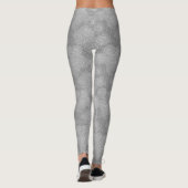 Blumenmuster | Stahlgraue Rose Leggings (Rückseite)