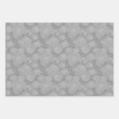 Blumenmuster | Stahlgraue Rosen Geschenkpapier Set (Vorderseite)
