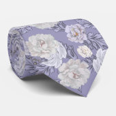 Blumenmuster Staubblau Große Blumen Krawatte (Gerollt)