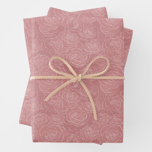 Blumenmuster | Staubige Rosen Geschenkpapier Set (Beispiel)