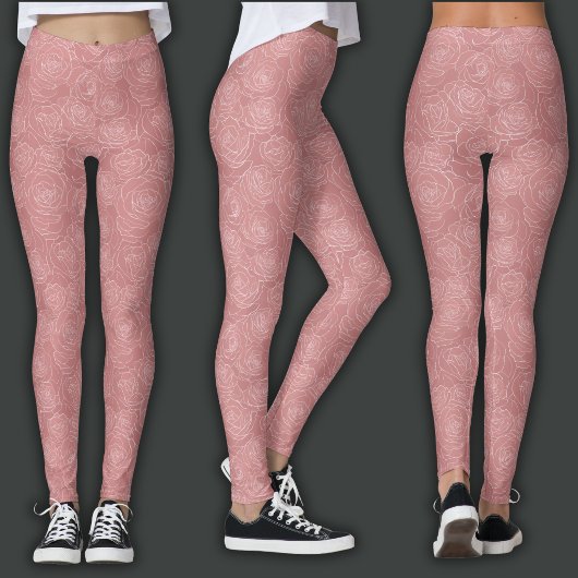 Blumenmuster | Staubrose Leggings