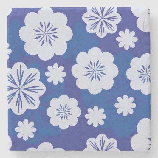 Blumenmuster Steinuntersetzer (Vorderseite)