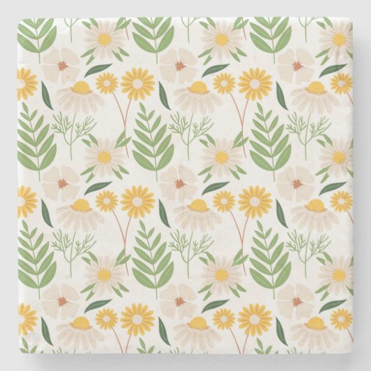 Blumenmuster Steinuntersetzer (Vorderseite)