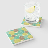 Blumenmuster Steinuntersetzer (Seitenansicht)