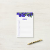 Blumenmuster-Stiefmütterchen: Vorname auflisten Post-it Klebezettel (Auf Schreibtisch)