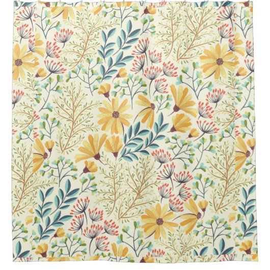 Blumenmuster - Stilvolle Abstrakte Tapete Duschvorhang (Vorderseite)