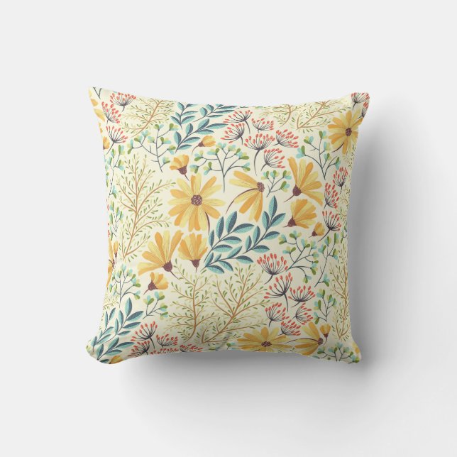 Blumenmuster - Stilvolle Abstrakte Tapete Kissen (Vorderseite)