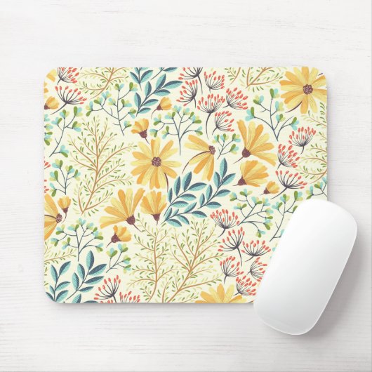 Blumenmuster - Stilvolle Abstrakte Tapete Mousepad (Mit Mouse)