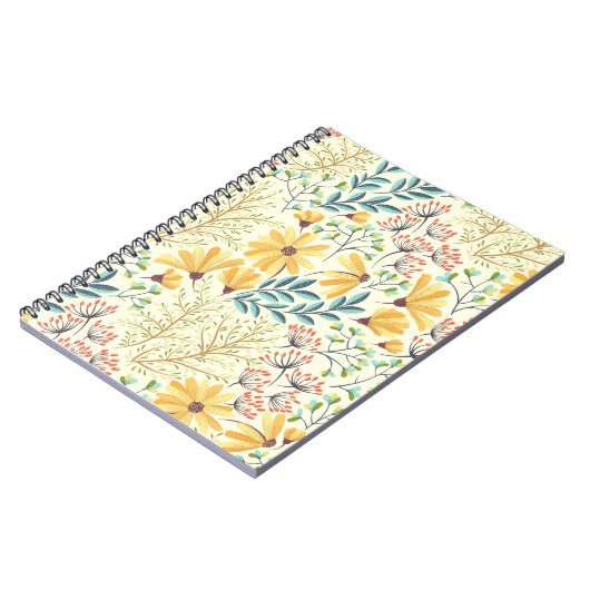 Blumenmuster - Stilvolle Abstrakte Tapete Notizblock (Linke Seite)