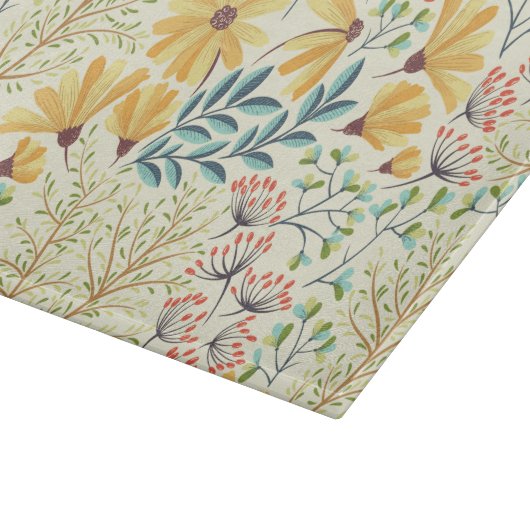 Blumenmuster - Stilvolle Abstrakte Tapete Schneidebrett (Ecke)