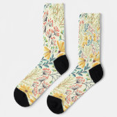 Blumenmuster - Stilvolle Abstrakte Tapete Socken (Linkes Detail)