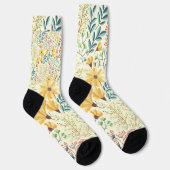 Blumenmuster - Stilvolle Abstrakte Tapete Socken (Rechts)