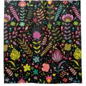 Blumenmuster - Stilvolle Blume-Tapete Duschvorhang (Vorderseite)