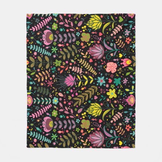 Blumenmuster - Stilvolle Blume-Tapete Fleecedecke (Vorderseite)